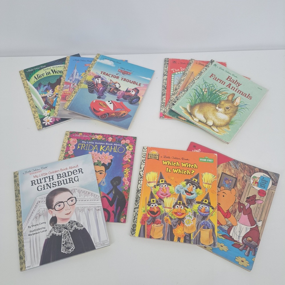 VTG Little Golden Books Lot of 10 Disney Sesame Street Frida Kahlo RBG Kids